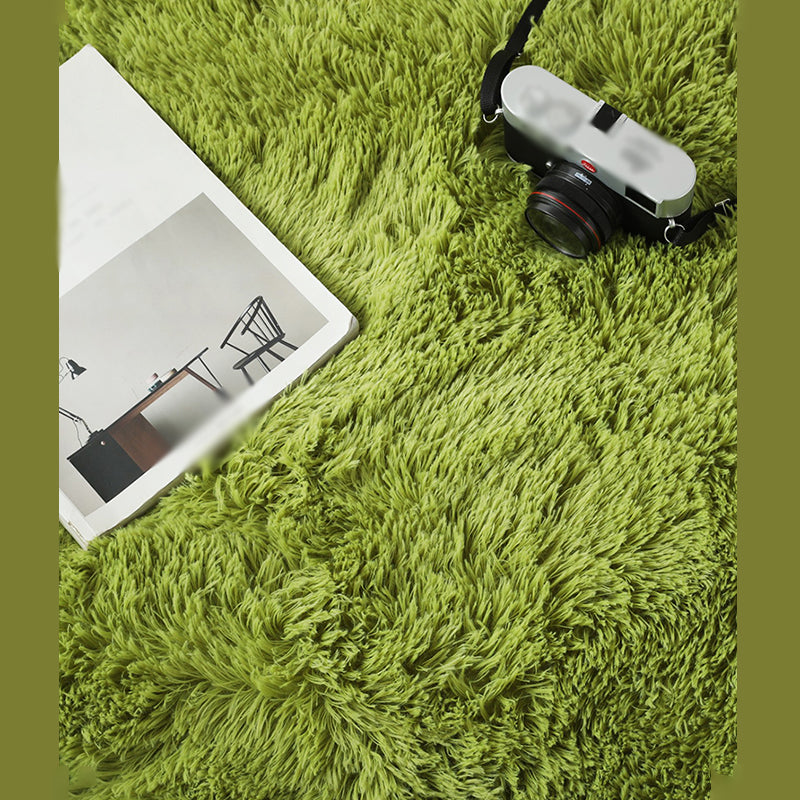 Simple Indoor Room Rug Pink Pure Color Carpet Polyester Non-Split Indoor Carpet