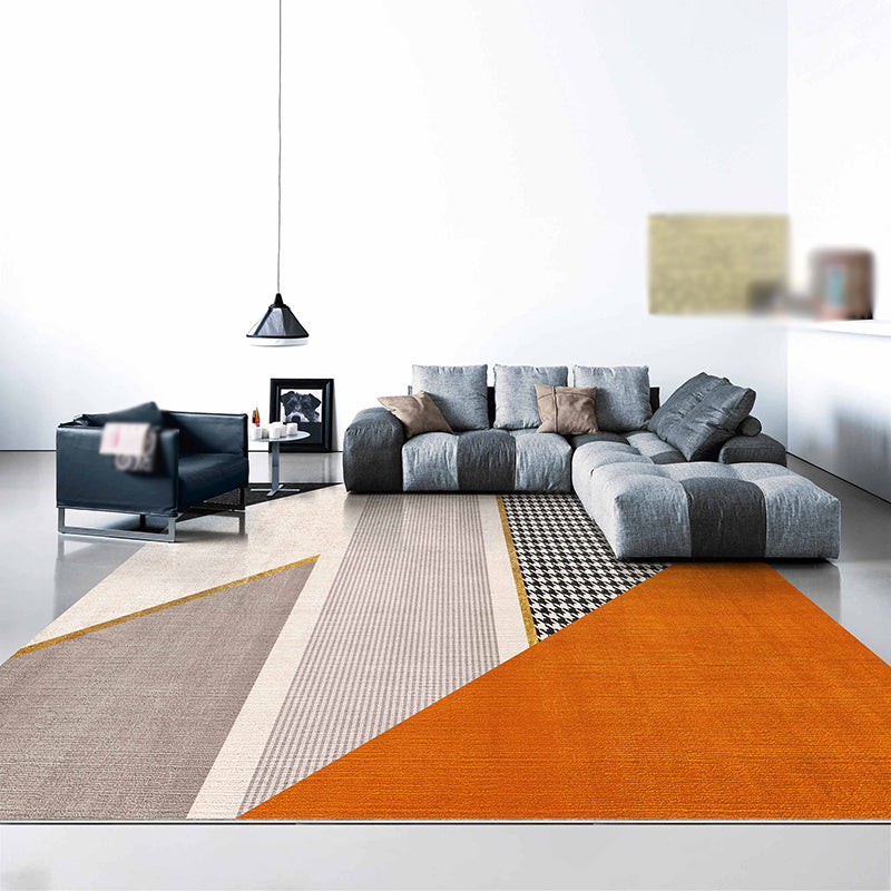 Luxury Geometric Print Carpet Polyester Indoor Rug Non-Slip Backing Area Carpet for Living Room