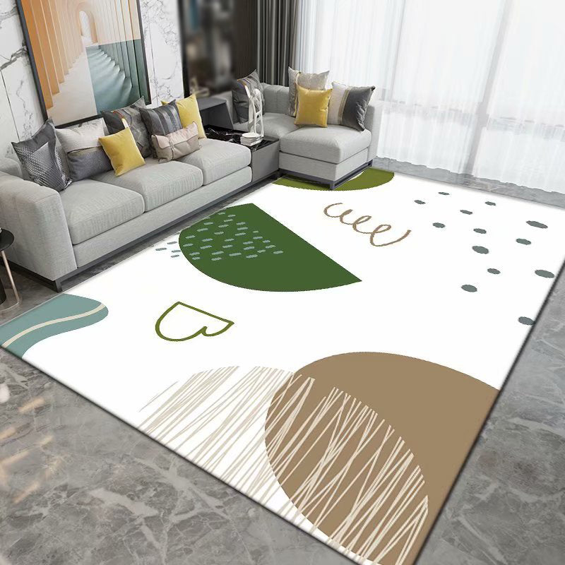 Orange Contemporary Rug Polyester Graphic Indoor Rug Non-Slip Backing Rug for Living Room