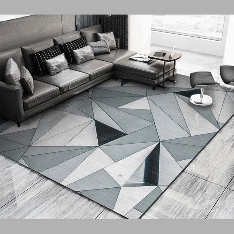 Modern Geometric Carpet Funky Washable Rug Living Room Polyster Carpet with Non-Slip Backing