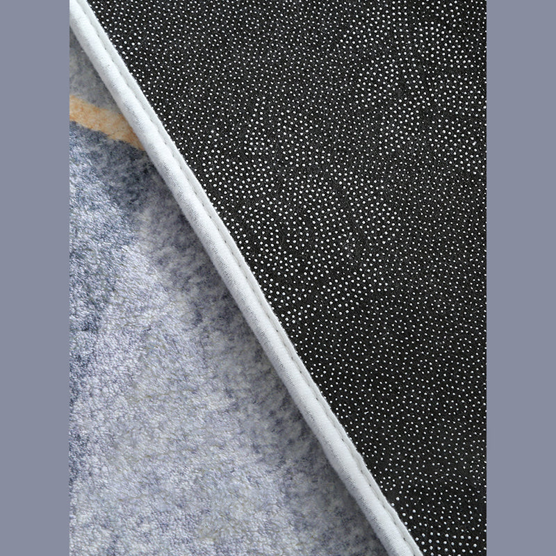 Stylish Grey Area Rug Modern Polyester Color Block Area Carpet Anti-Slip Rug for Living Room