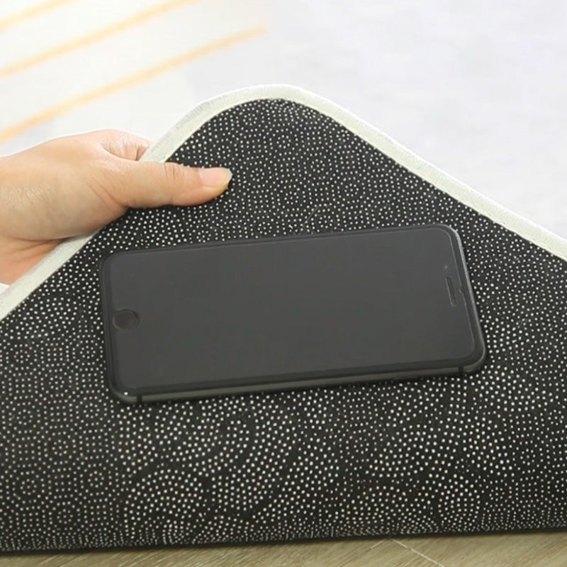 Stylish Grey Area Rug Modern Polyester Color Block Area Carpet Anti-Slip Rug for Living Room