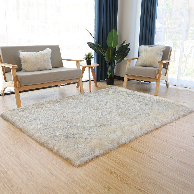 Casual Solid Area Carpet Polyester Shag Rug Non-Slip Backing Indoor Carpet for Home Decoration