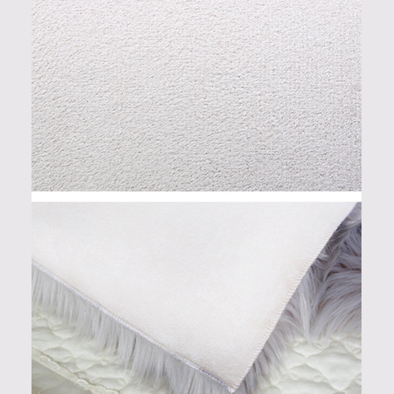 Casual Solid Area Carpet Polyester Shag Rug Non-Slip Backing Indoor Carpet for Home Decoration