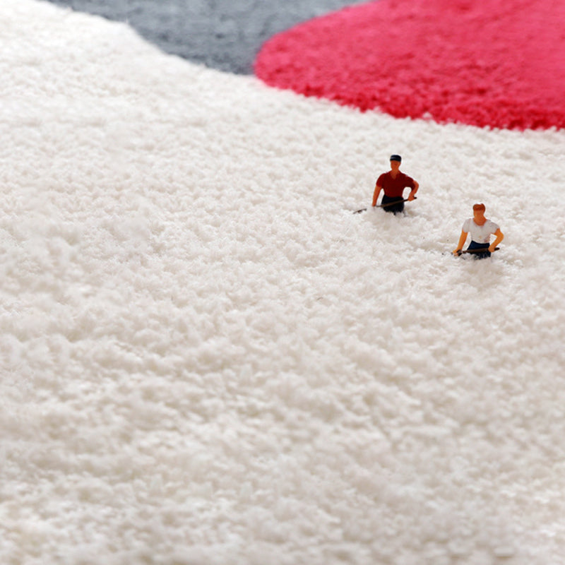 Beige Nordic Area Carpet Polyester Graphic Rug Non-Slip Backing Rug for Living Room