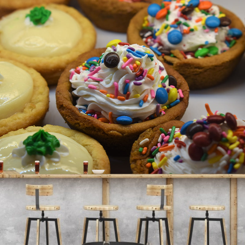 Dessert Photo Wall Mural Full Size Wall Art for Coffee Shop, Made to Measure