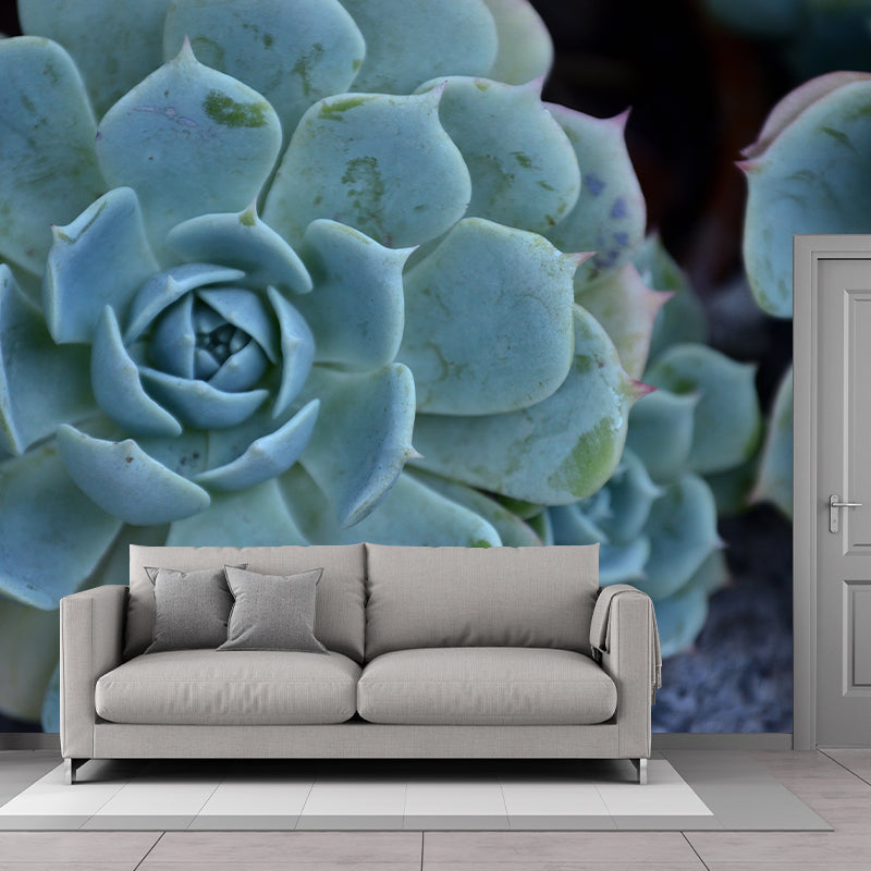 Vigorous Plant Mural Wallpaper Stain-Resistant Wall Covering for Study Room