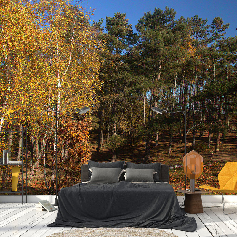 Misty Forest Scenery Stain-Proofing Wall Decor for Living Room Bedroom