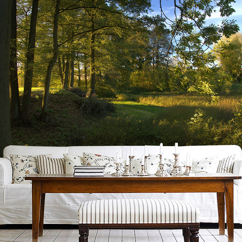 Misty Forest Scenery Stain-Proofing Wall Decor for Living Room Bedroom