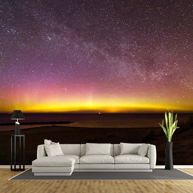 Starry Sky Mural Wallpaper for Living Room Universe Wall Art, Custom Size