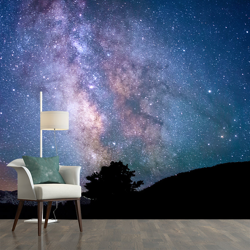 Starry Sky Mural Wallpaper for Living Room Universe Wall Art, Custom Size