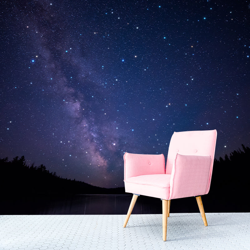 Starry Sky Mural Wallpaper for Living Room Universe Wall Art, Custom Size