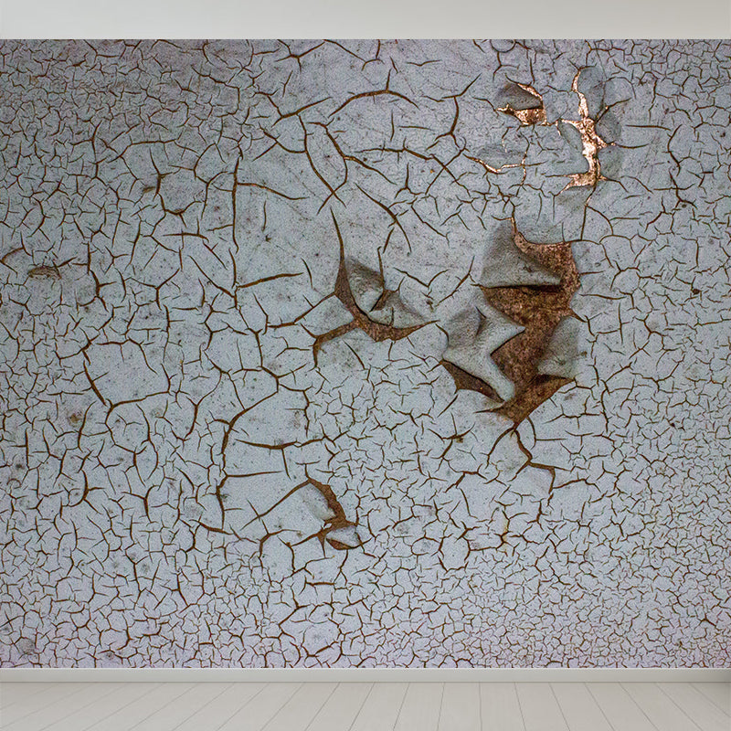 Rusty Metal Industrial Style Mural Wallpaper Stain Resistant Wall Art for Living Room