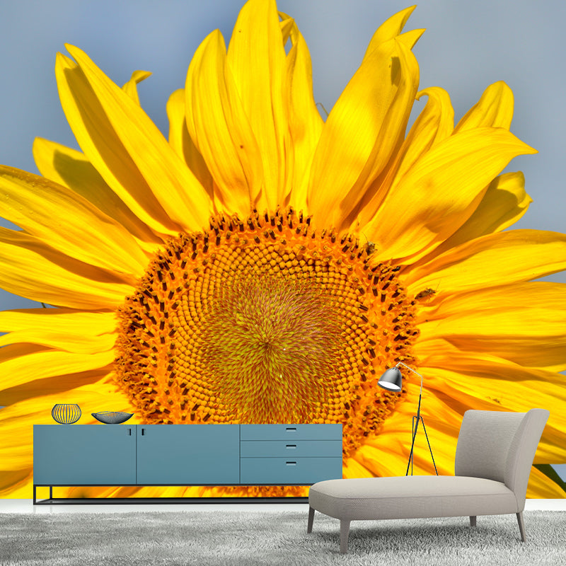 Sunflower Flower Mural Water-Resistant Wall Covering for Sleeping Room
