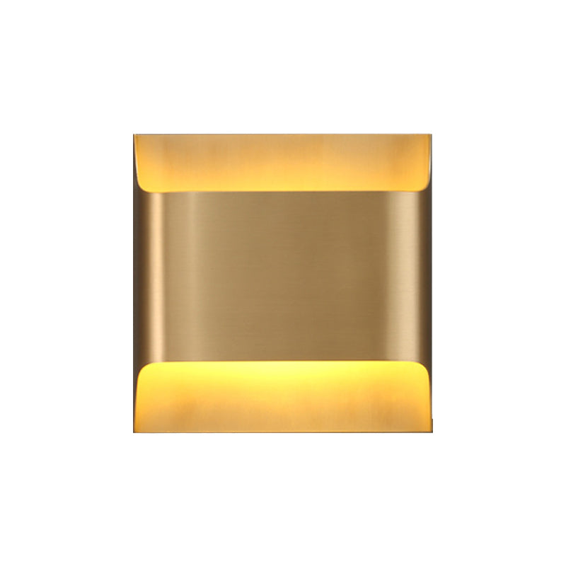 Metal Square Sconce Light Fixture Modern 1 Light LED Gold Wall Lighting Idea for Living Room