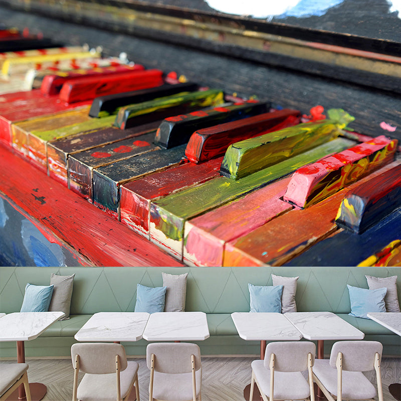 Contemporary Hobby Piano Mural Wallpaper Water Resistant Environment Friendly