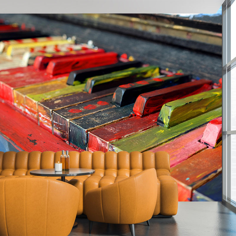 Contemporary Hobby Piano Mural Wallpaper Water Resistant Environment Friendly