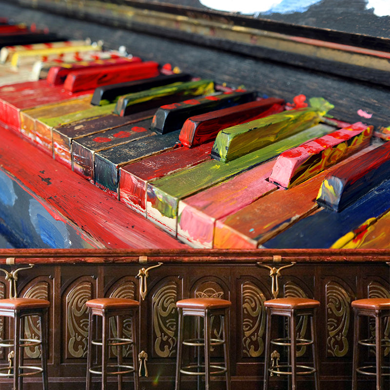 Contemporary Hobby Piano Mural Wallpaper Water Resistant Environment Friendly