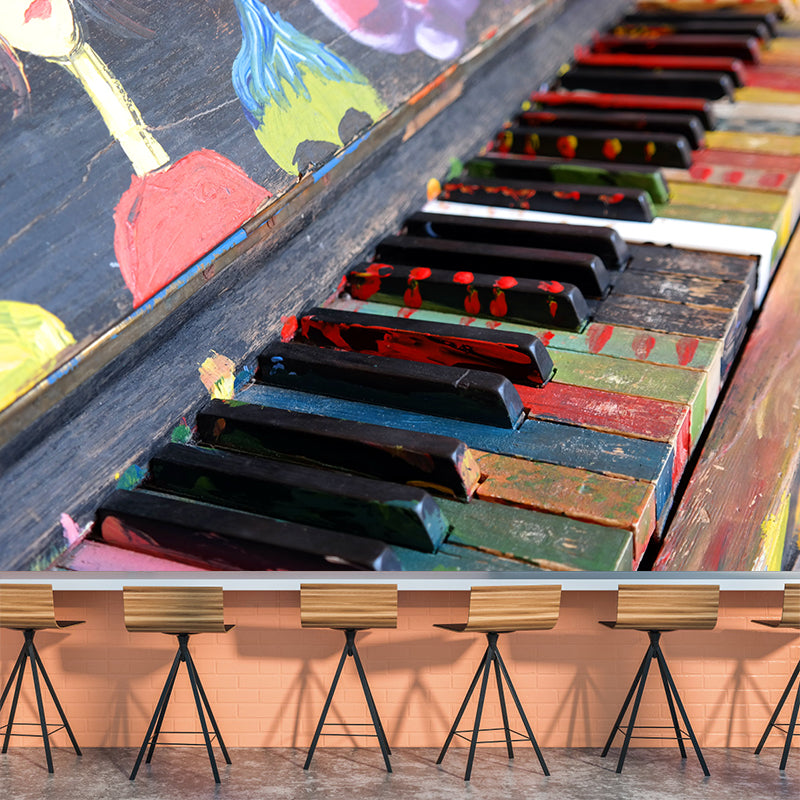 Hobby Piano Mural Wallpaper Contemporary Mildew Resistant Wall Covering for Home Decor