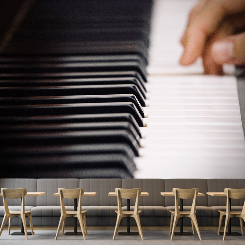 Hobby Piano Mural Wallpaper Contemporary Mildew Resistant Wall Covering for Home Decor