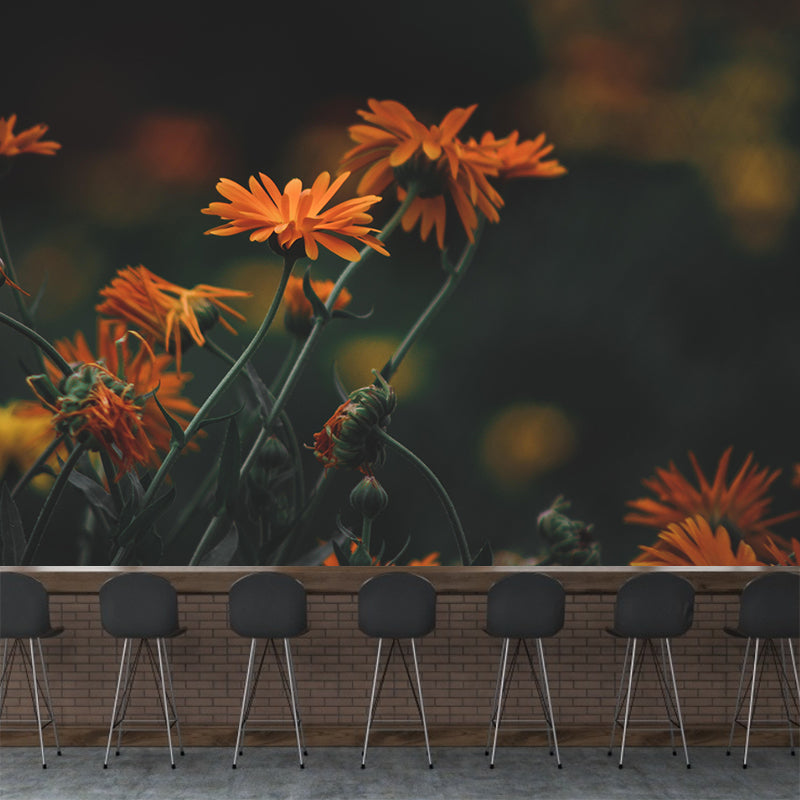 Minimalist  Flower Removable Mural Wallpaper Stain Resistant Decor in Multi Color