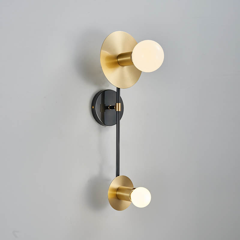Moderne blootgestelde lampwand SCONCE METAL 2 Lichten woonkamer wandlamp in goud met opaalglasschaduw