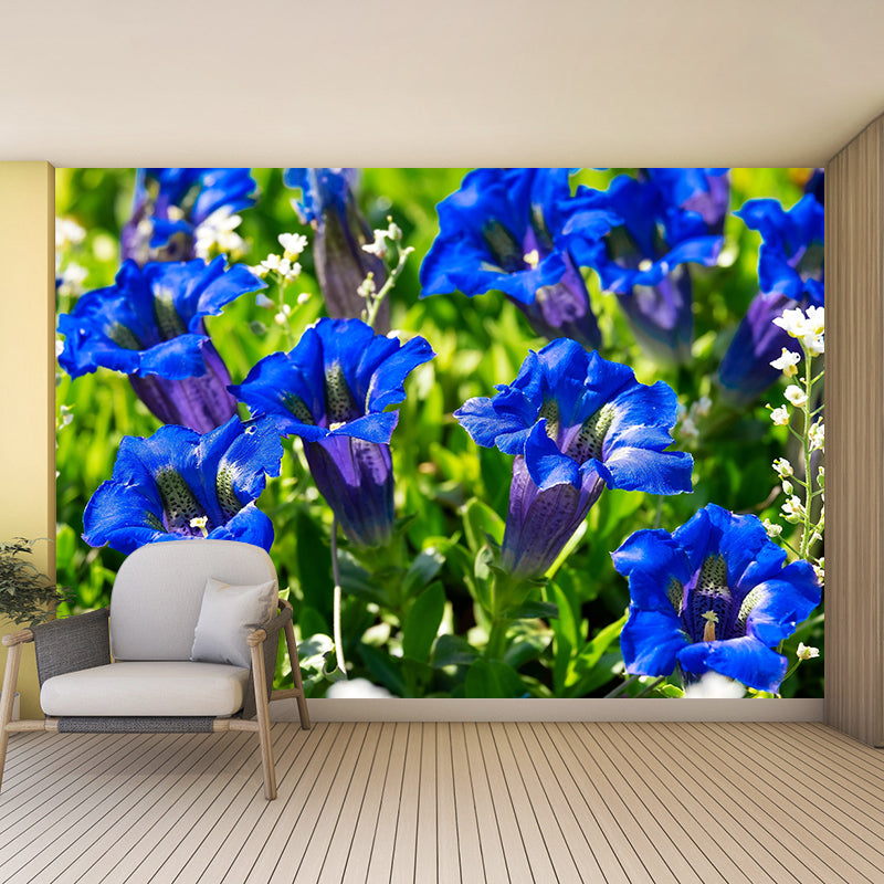 Photography Wall Mural with Blooming Flower Moisture Resistant Wall Decor