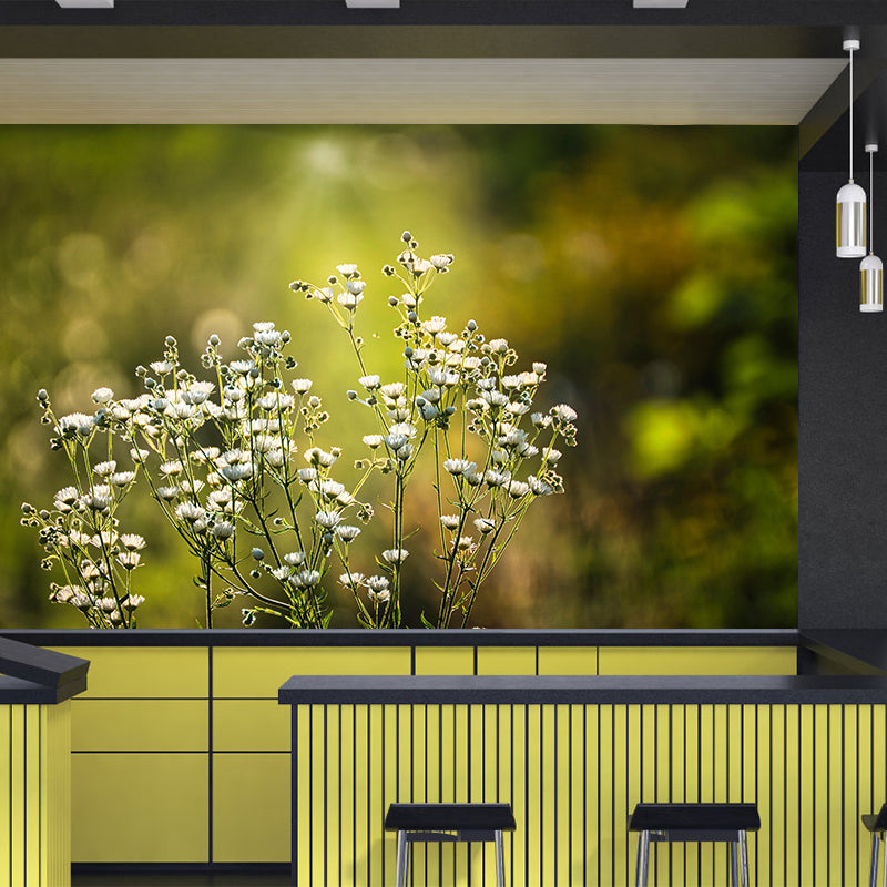 Beautiful Flowers Murals Wallpaper Flower Stain Resistant Wall Decor for Girl Bedroom