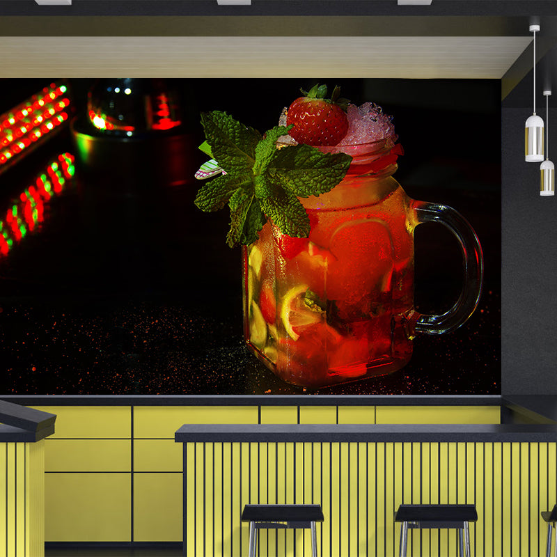 Photography Drunk Cocktail Mural Light Color Commercial Use Wall Art for Club Decor