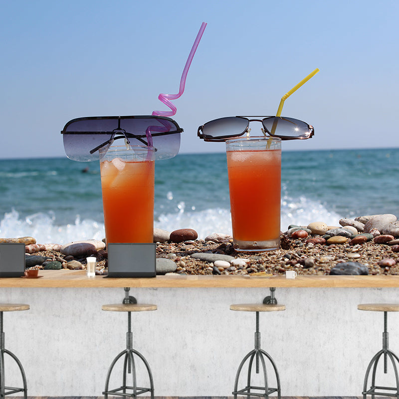 Photography Drunk Cocktail Mural Light Color Commercial Use Wall Art for Club Decor