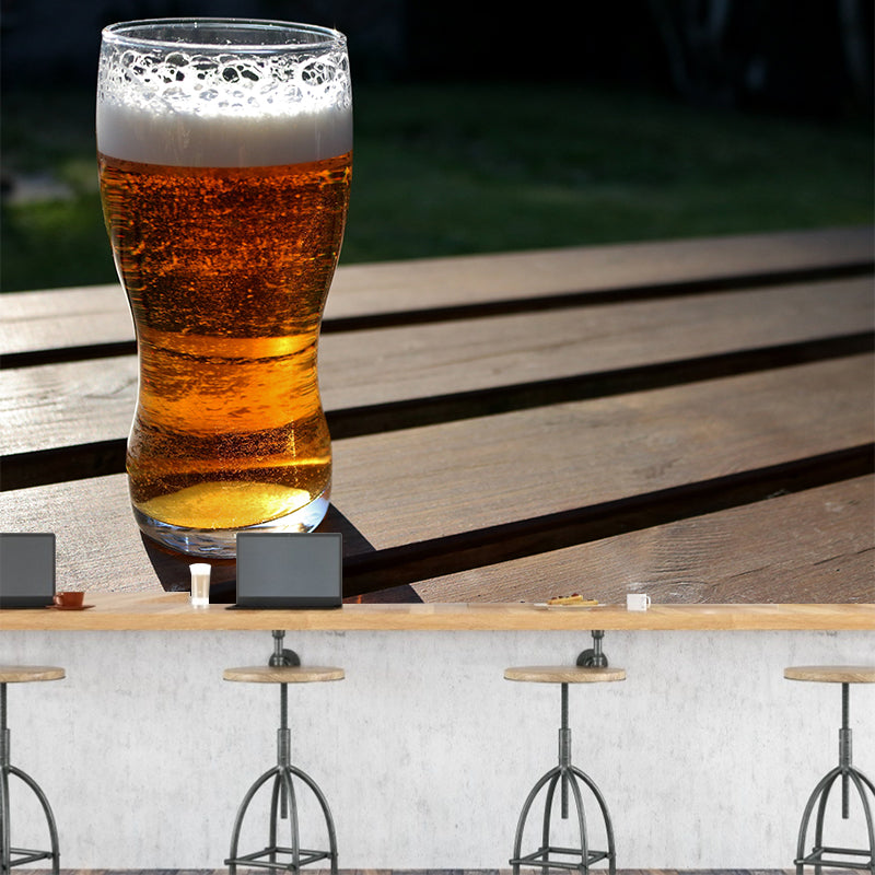 Soft Color Mural Wallpaper with Beer Print Modern Mildew Resistant Commercial Use Wall Covering