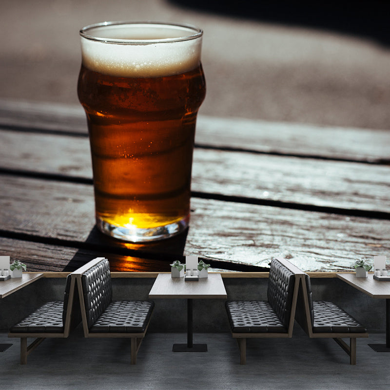Beer Print Mural Wallpaper Modern Commercial Use Wall Covering in Soft Color