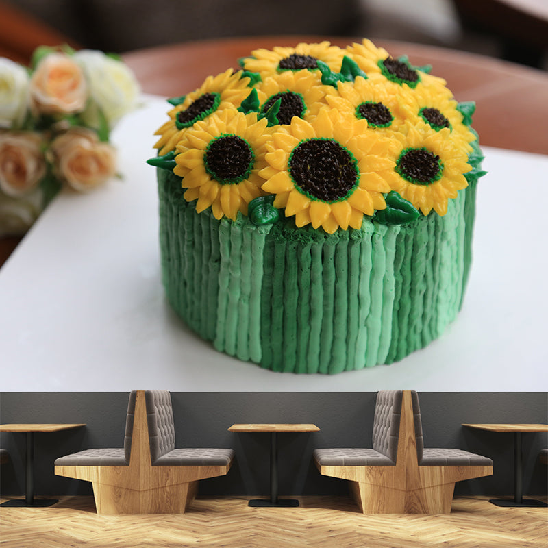 Delicious Cake Mural Commercial Use Contemporary Dessert Shop in Soft Color