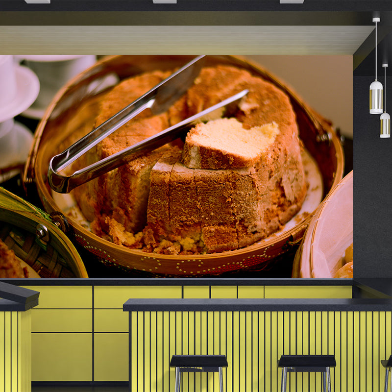 Tasty Dessert Mural Wallpaper Mildew Resistant Business Coffee Shop Wall Decor