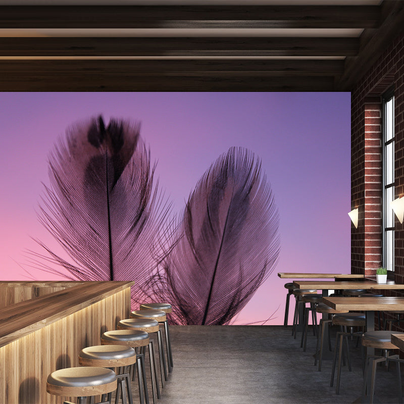 Contemporary Cute Feather Mural Wallpaper Wall Covering for Living Room Bedroom