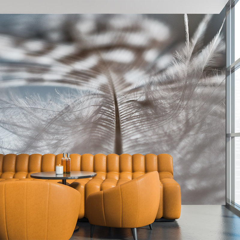 Contemporary Cute Feather Mural Wallpaper Wall Covering for Living Room Bedroom