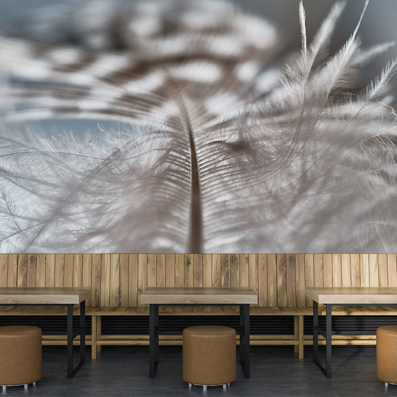 Contemporary Cute Feather Mural Wallpaper Wall Covering for Living Room Bedroom