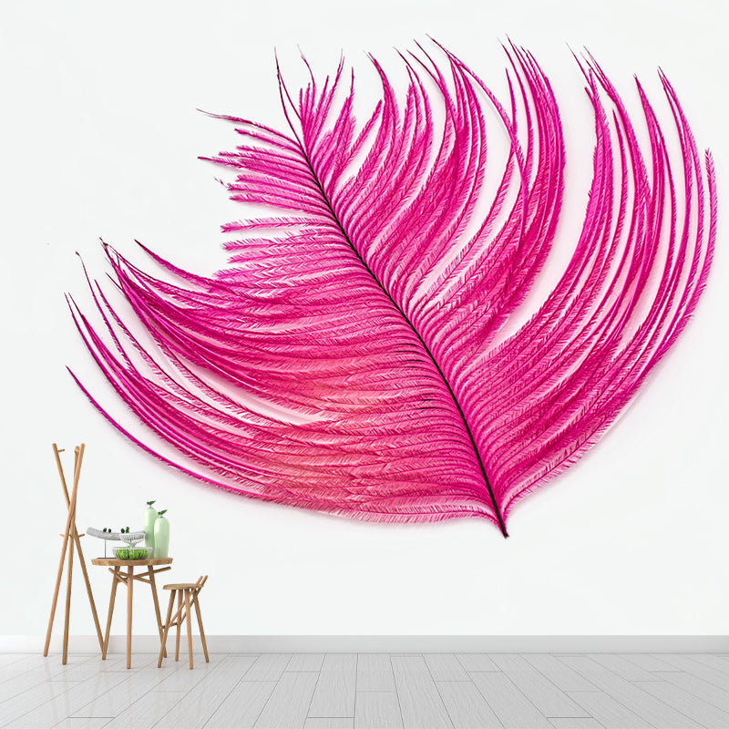 Contemporary Mural Wallpaper with Feather Pattern Wall Covering for Living Room