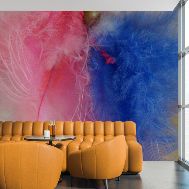 Photography Horizontal Light Feather Mural Wallpaper Wall Covering for Dining Room