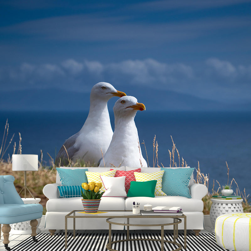 Modern Seagull Wall Mural Decal Eco-friendly Stain Resistant for Sitting Room