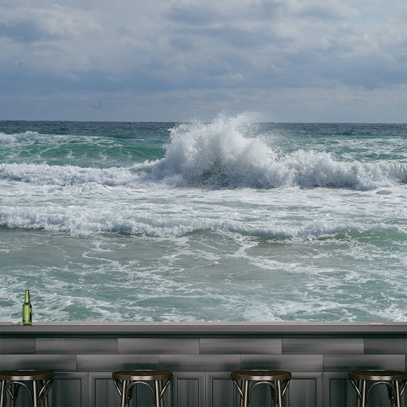 Modern Style Wave Wall Mural Decal Photography Moisture Resistant Wall Covering