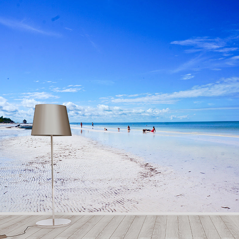 Sea Wall Mural Decal Moisture Resistant Modern Wallpaper for Sitting Room