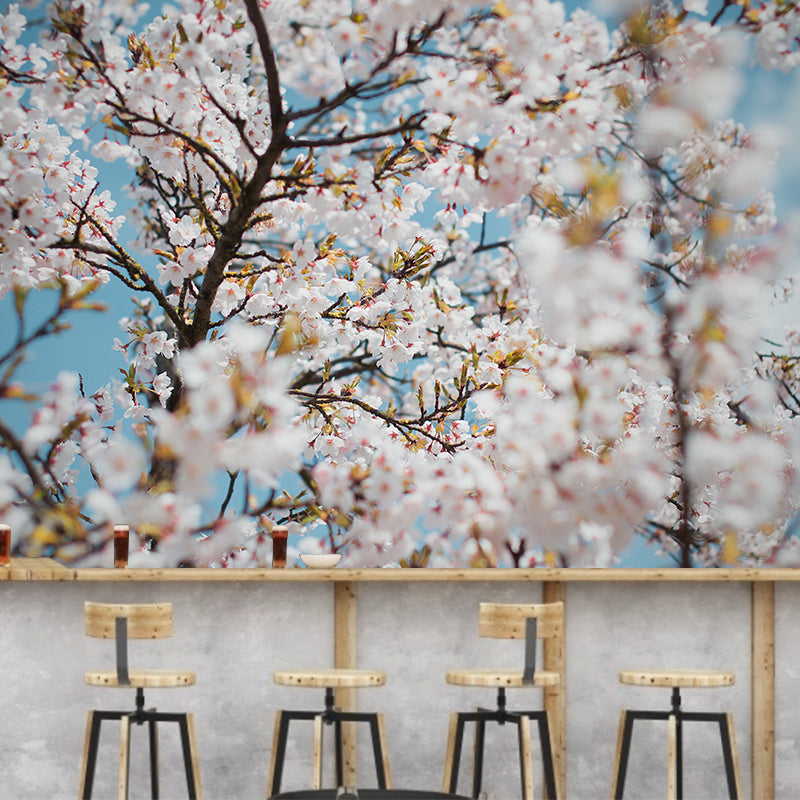 Soft Color Flower Wall Mural Decal Moisture Eco-friendly Wallpaper for Sitting Room