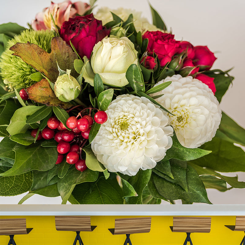 Flower Wall Mural Decal Eco-friendly Wallpaper Resistant for Sitting Room