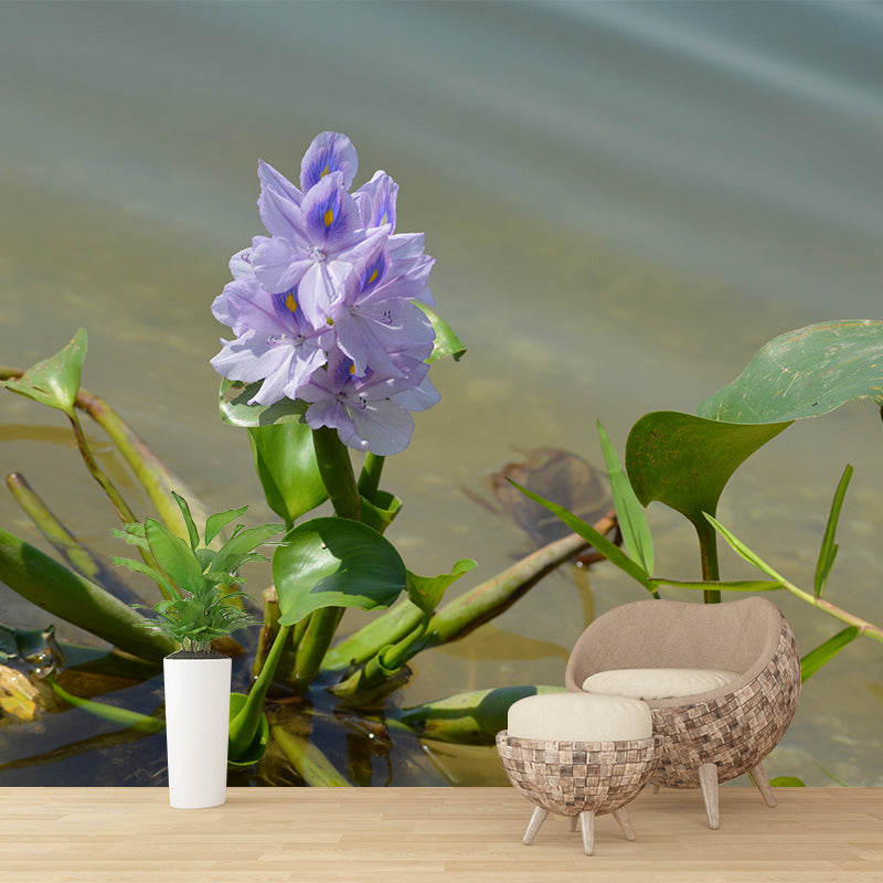 Flower Wall Mural Mildew Resistant Environment Friendly Wall Decor for Bedroom