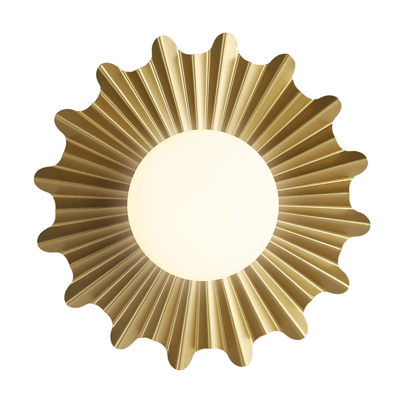 Balle métal mural clair Verre blanc simple 1 tête salon