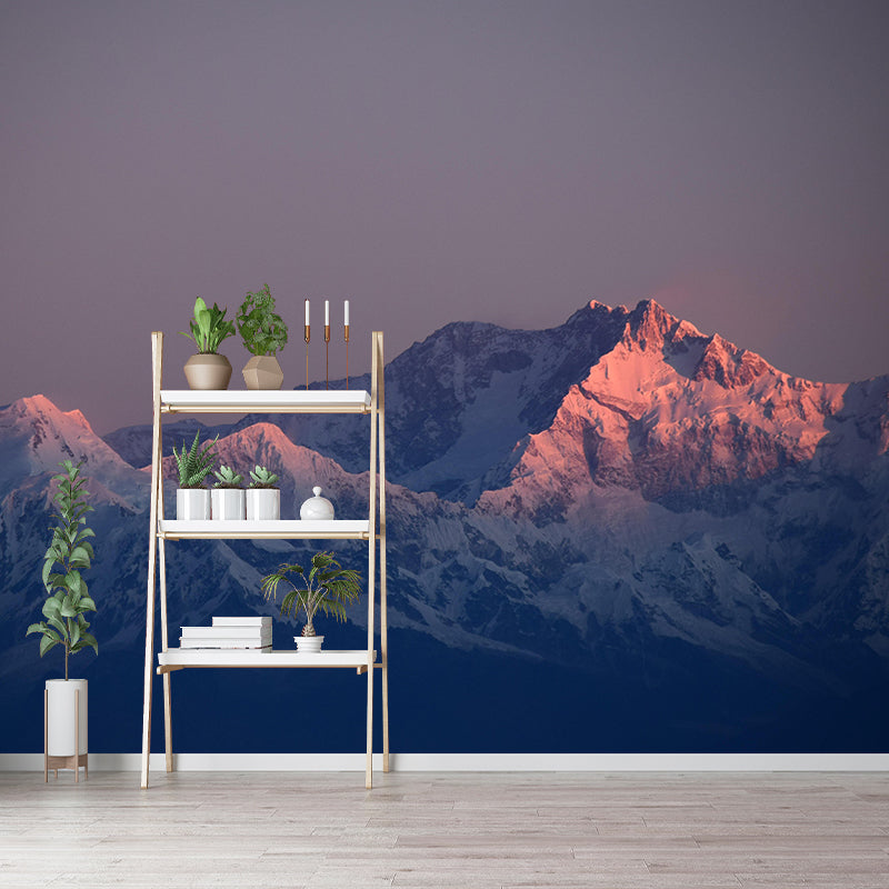 Full Size Mountain Mural Wallpaper Soft Color Mildew Resistant for Living Room Decor