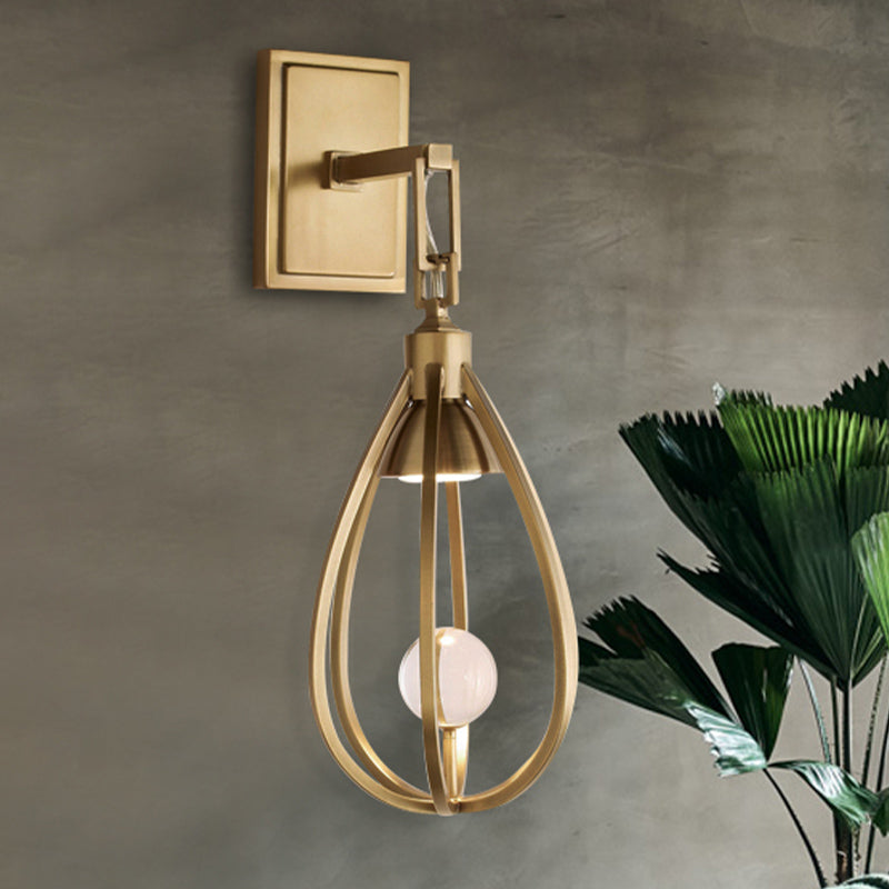 Gold Cage LED Sconce Light Modernisme 1 HEAD METAL MUR MUR LIMPTURE POUR LE SOIR