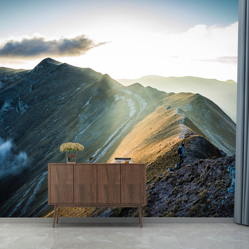 Mountain View Wall Mural Decal Moisture Eco-friendly Wallpaper Resistant for Sitting Room