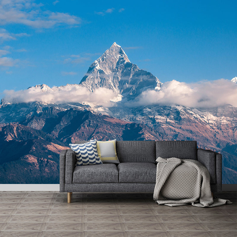 Mountain View Wall Mural Decal Contemporary Style Moisture Resistant for Sitting Room